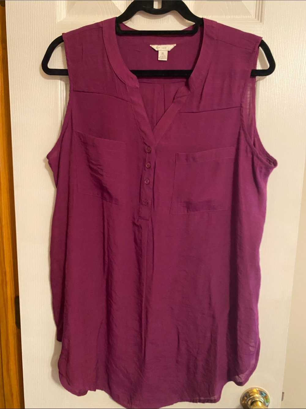 Cato Sleeveless Purple Henley Tunic